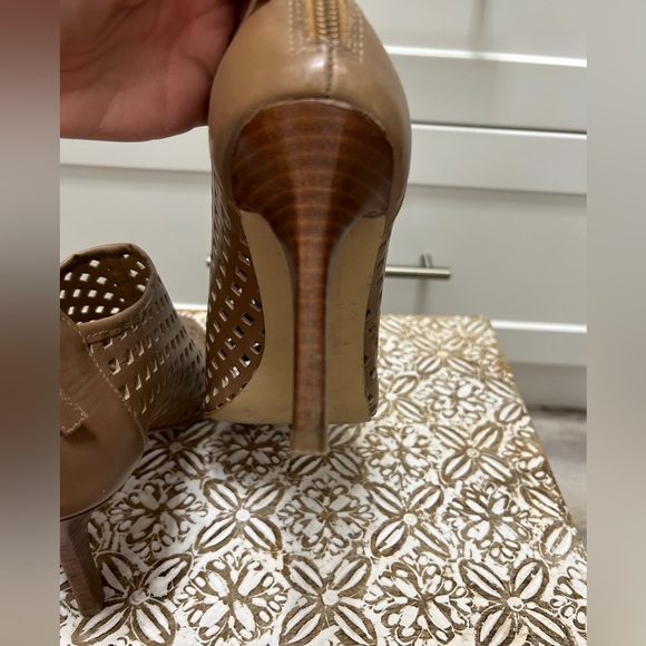 Tahari Chris Leather Shooties - Open Toed Booties - Heels - Picture 5 of 9